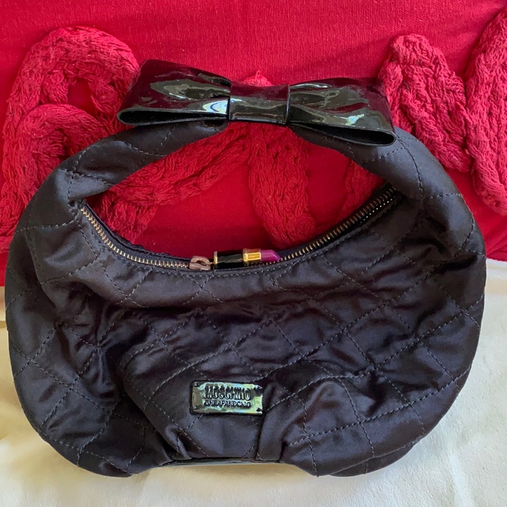 Moschino Silk Quilted Lipstick Evening Bag Made in Italy 🇮🇹 Rare
